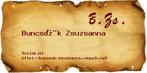 Buncsák Zsuzsanna névjegykártya